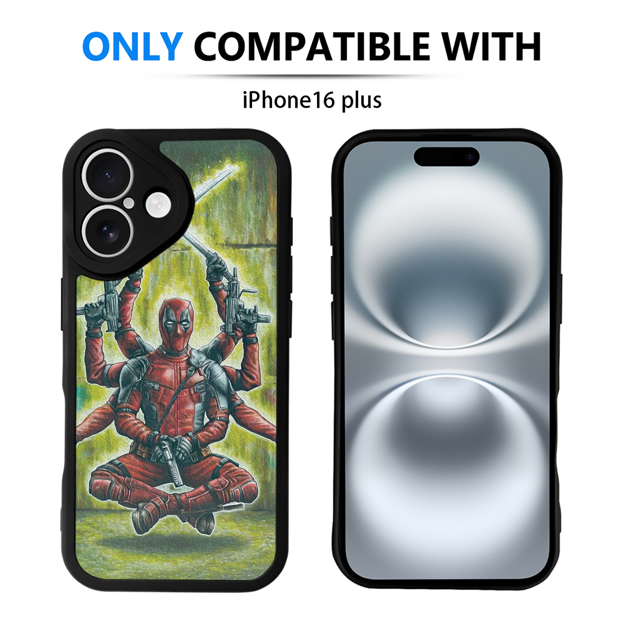 （画像用） Deadpool デッドプール 【iPhone 16シリーズ対応】シリコンスマホケース（レザー調） 材質：シリコン
